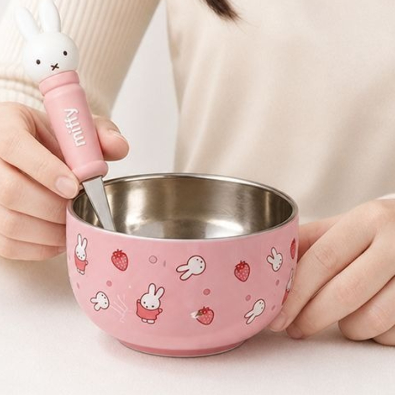 Baby Food Japan - Tazón de acero inoxidable con diseño