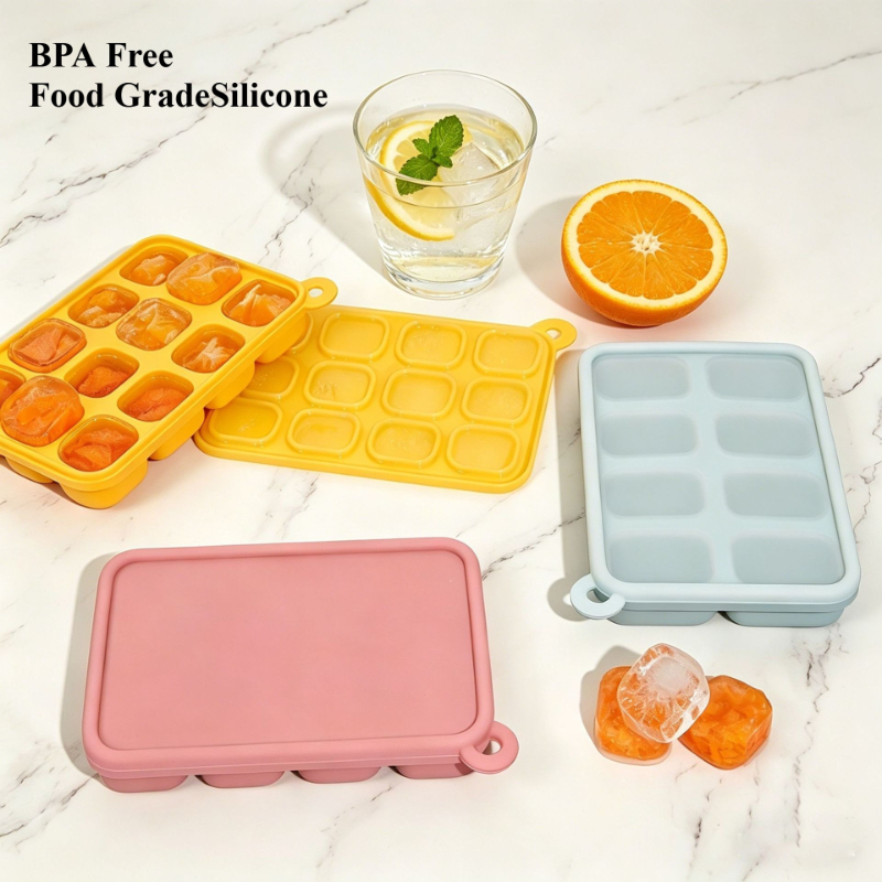 Freezer Tray Baby - Bandeja de silicona platino para congelar