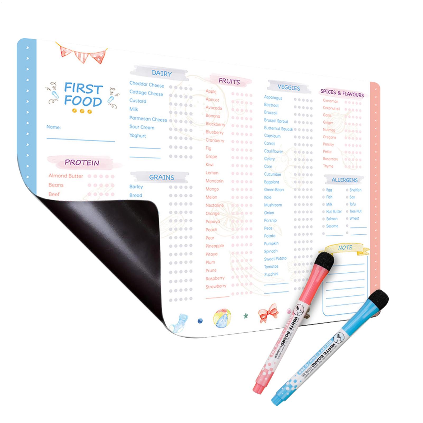 Baby Food List - Tabla Magnética de Seguimiento de Alimentos