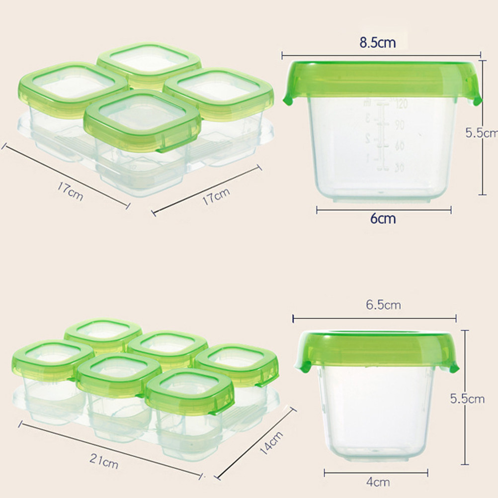 Juego de 6 Recipientes Portáti - Freezer Tray Baby reseña y precio