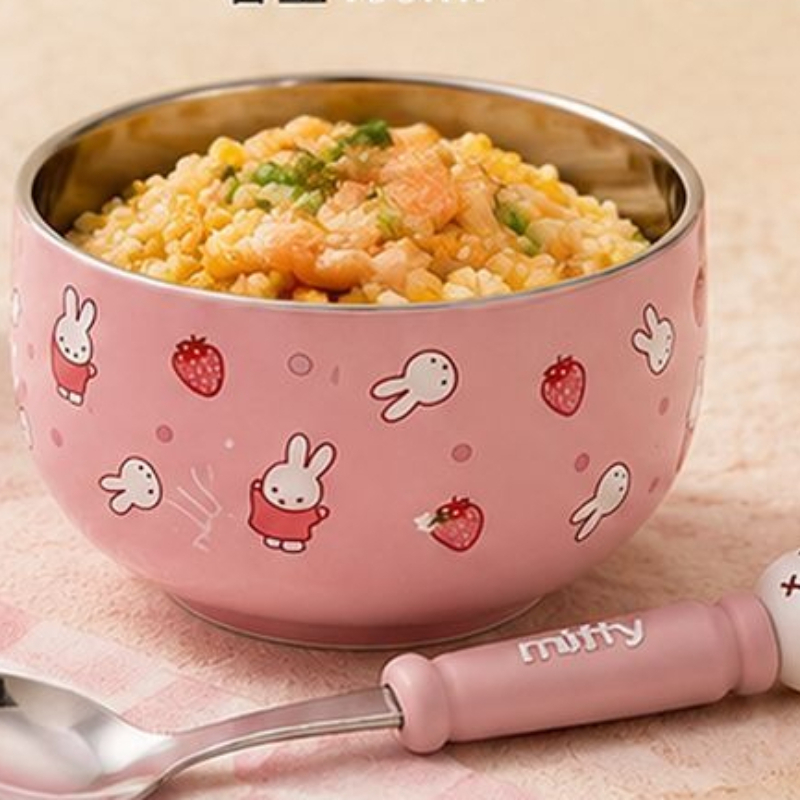 Tazón de acero inoxidable con  - Baby Food Japan reseña y precio