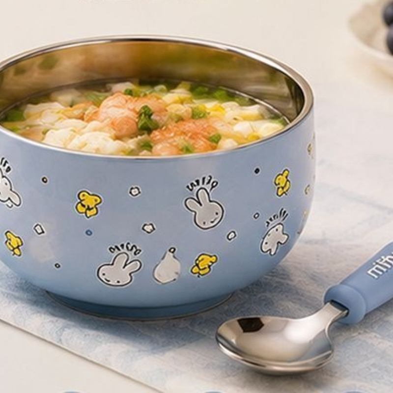 Tazón de acero inoxidable con  - Baby Food Japan reseña y precio