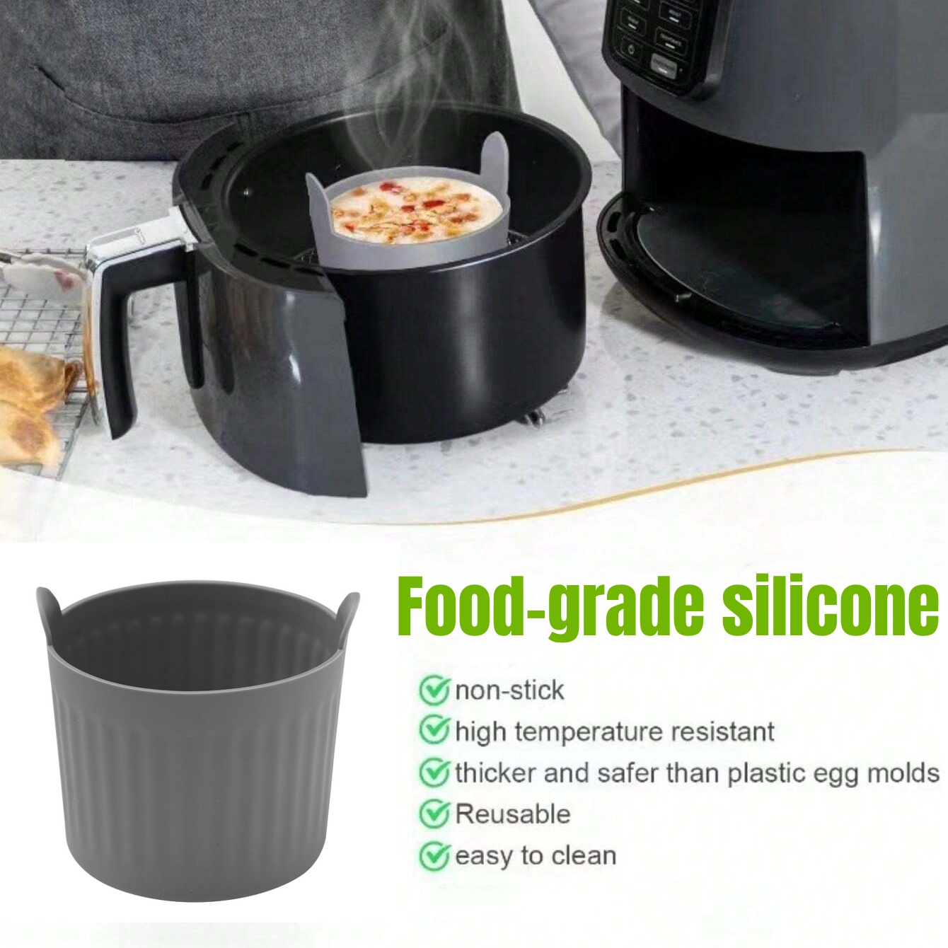 Freidora de aire de silicona p - Baby Food Egg reseña y precio